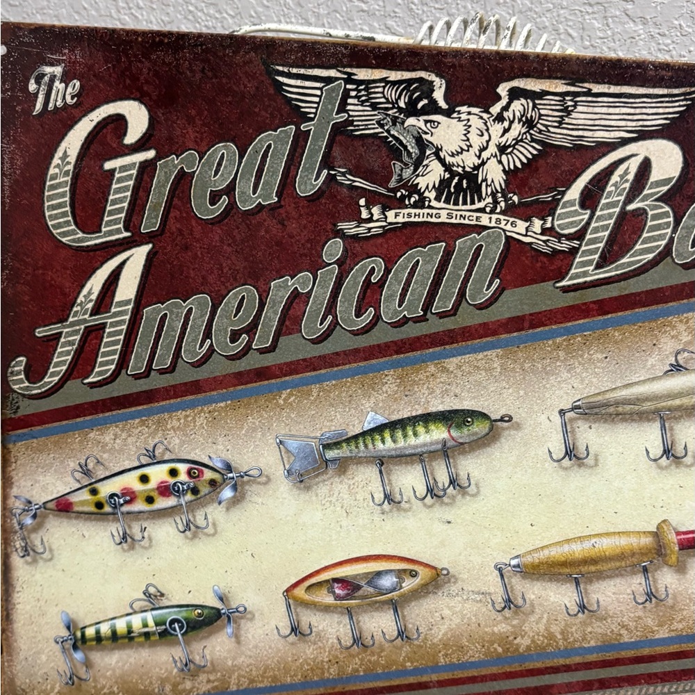 Great American Bait Vintage-Style Wall Art - Red and Cream